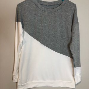 Gray and white lightweight sweater